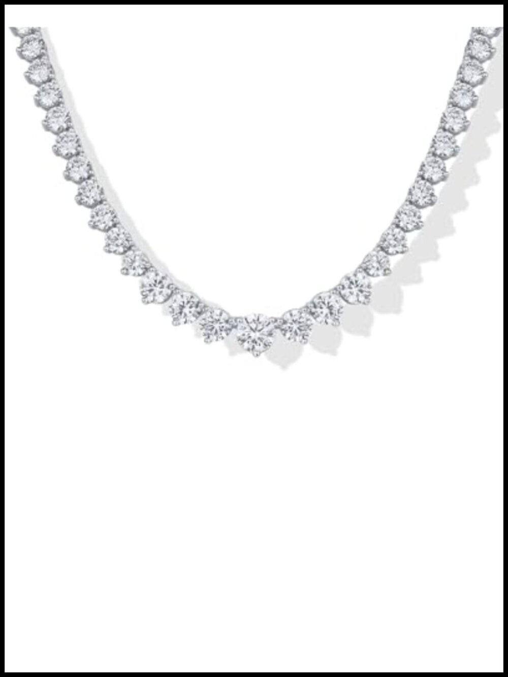 14K Gold Plated Tennis Necklace for Women, CZ Pendant Necklace